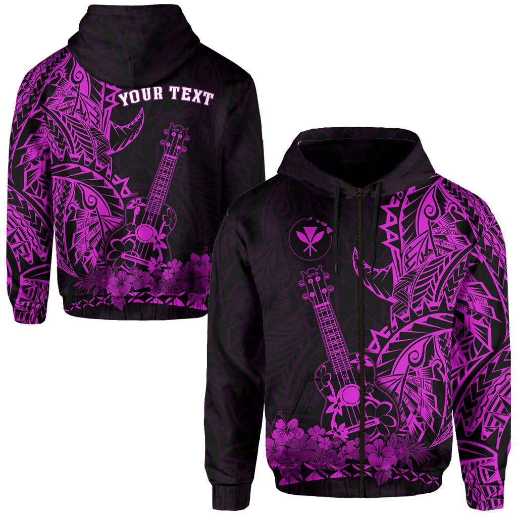 Custom Hawaii Polynesian Zip Hoodie Ukulele Purple LT13 Unisex Purple - Polynesian Pride