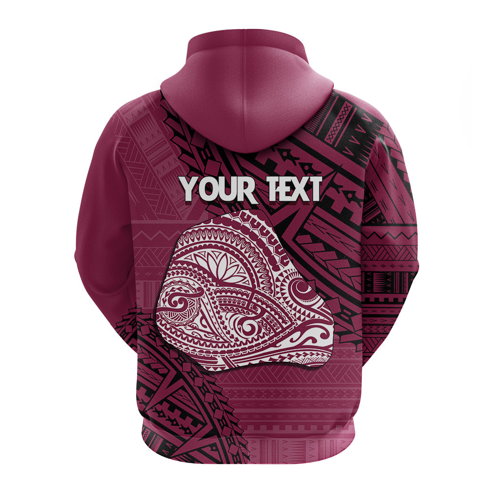 Cook Islands Tribal Custom Hoodie Island Map Mangaia Island LT7 - Polynesian Pride