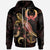 Pohnpei Polynesian Zip up Hoodie Turtle With Blooming Hibiscus Gold Unisex Gold - Polynesian Pride