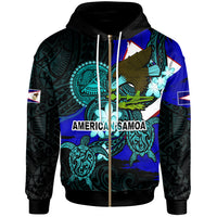 American Samoa Hoodie American Samoa Independence Day With Bald Eagle and Polynesian Patterns LT10 - Polynesian Pride