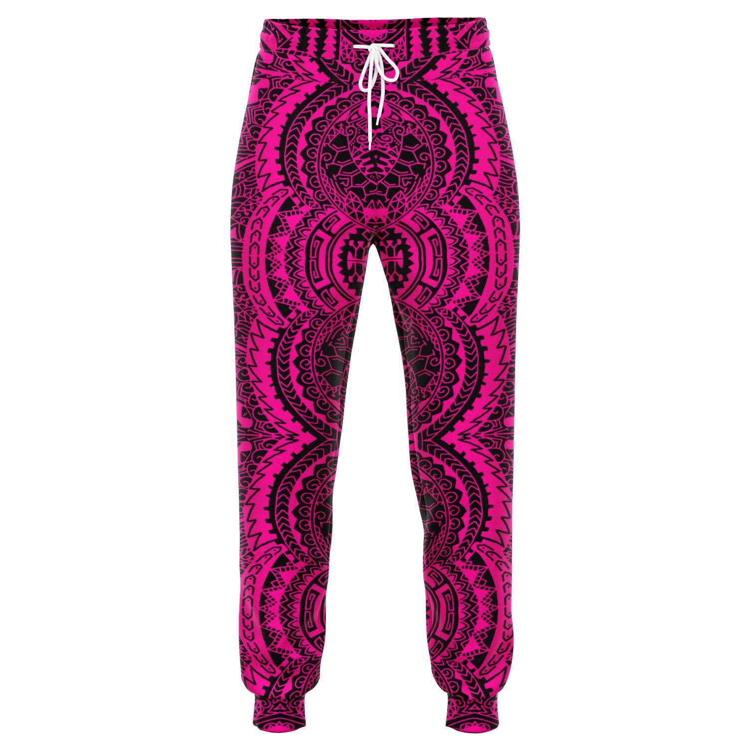 Polynesian Symmetry Pink Joggers Unisex Pink - Polynesian Pride