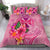 Wallis And Futuna Polynesian Custom Personalised Bedding Set - Floral With Seal Pink - Polynesian Pride