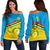 (Custom Personalised) Vanuatu Torba Province Women's Off Shoulder Sweaters - Flag Style - LT12 Blue - Polynesian Pride