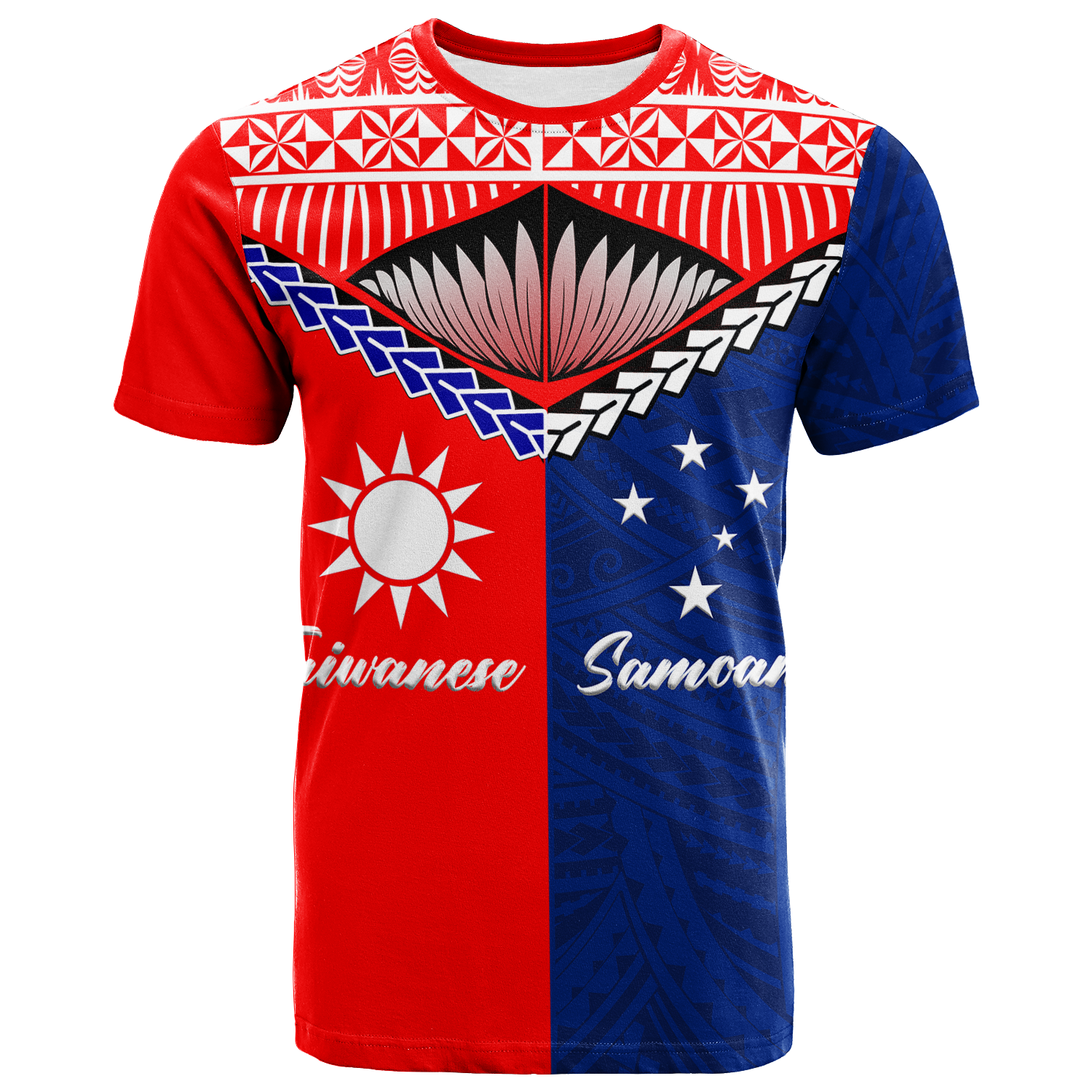 Taiwanese Combine Samoan Pride T Shirt LT12 Blue - Polynesian Pride