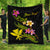 Hawaii Polynesian Custom Personalised Quilt - Plumeria Tribal Black - Polynesian Pride