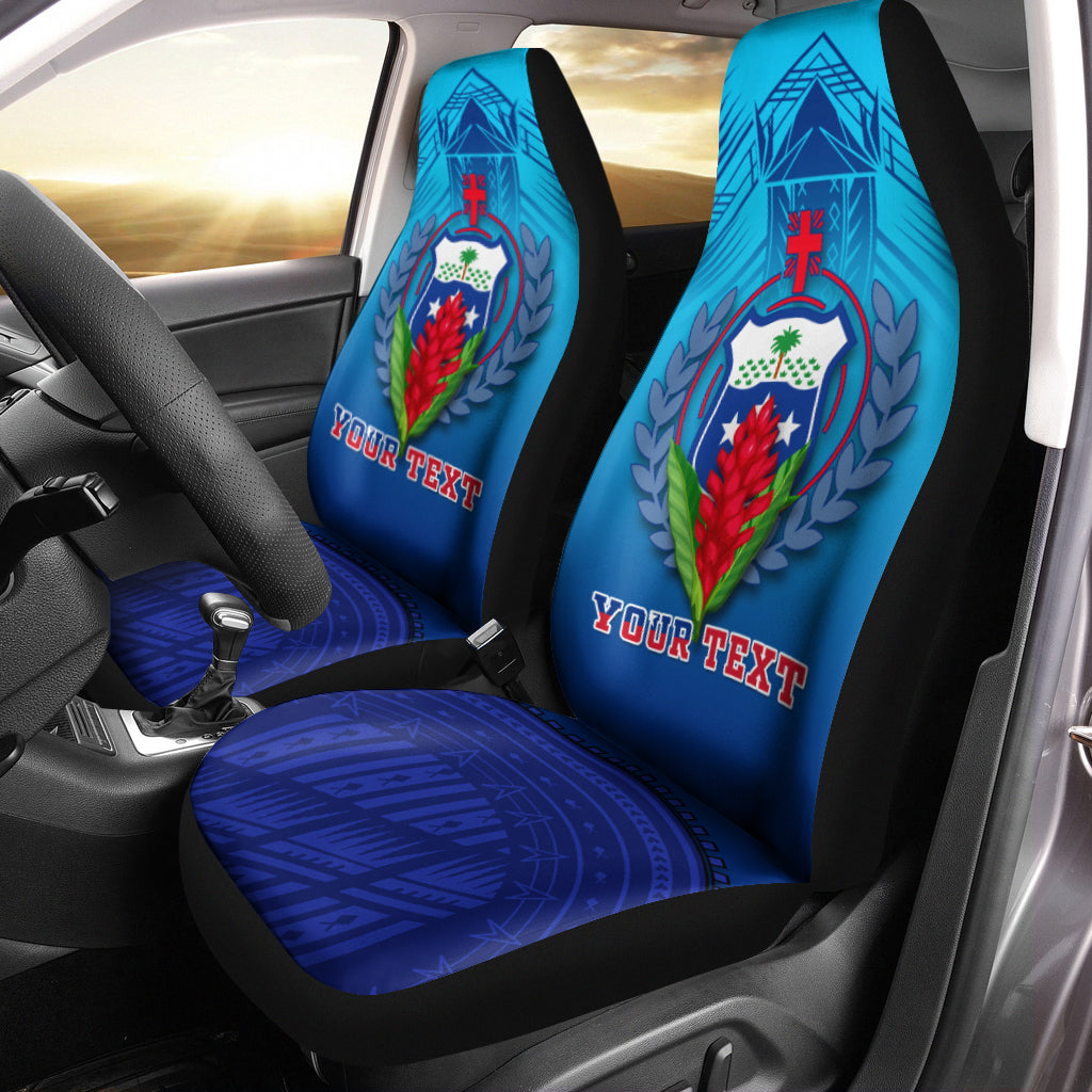 (Custom Personalised) Manu Samoa Legend Car Seat Covers - LT12 Set of 2 Universal Fit Blue - Polynesian Pride