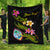 Guam Polynesian Custom Personalised Quilt - Plumeria Tribal Black - Polynesian Pride