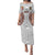 Fiji Viti Tapa Pattern Puletasi Dress - LT12 Long Dress White - Polynesian Pride