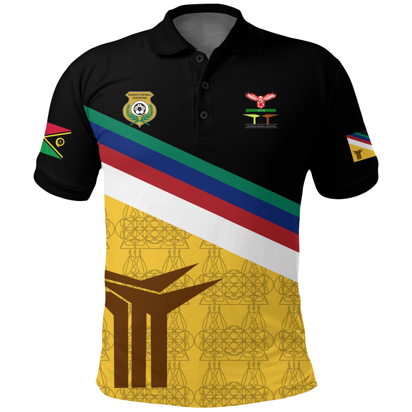 Luganville Football Association Flag Polo Shirt LT12 Unisex Yellow - Polynesian Pride