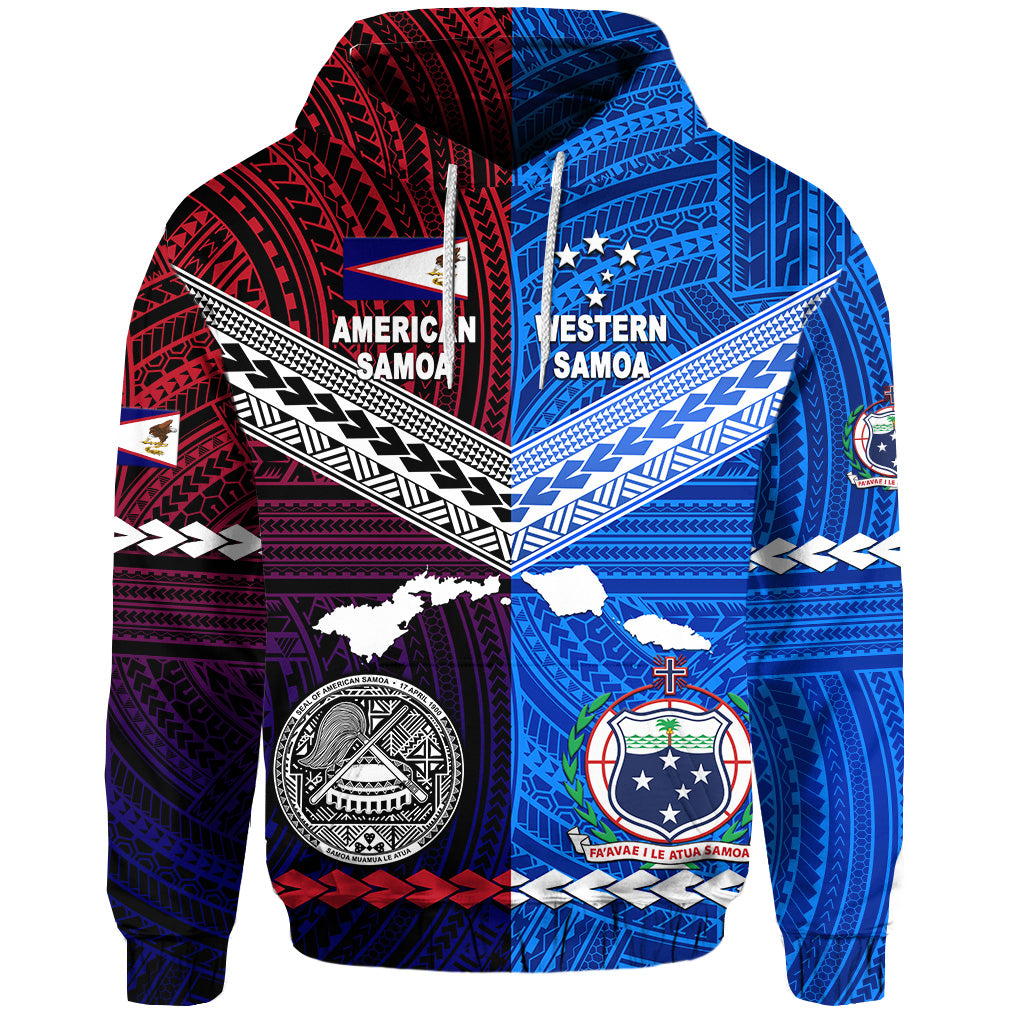 American Samoa And Western Samoa Zip Up And Pullover Hoodie Together