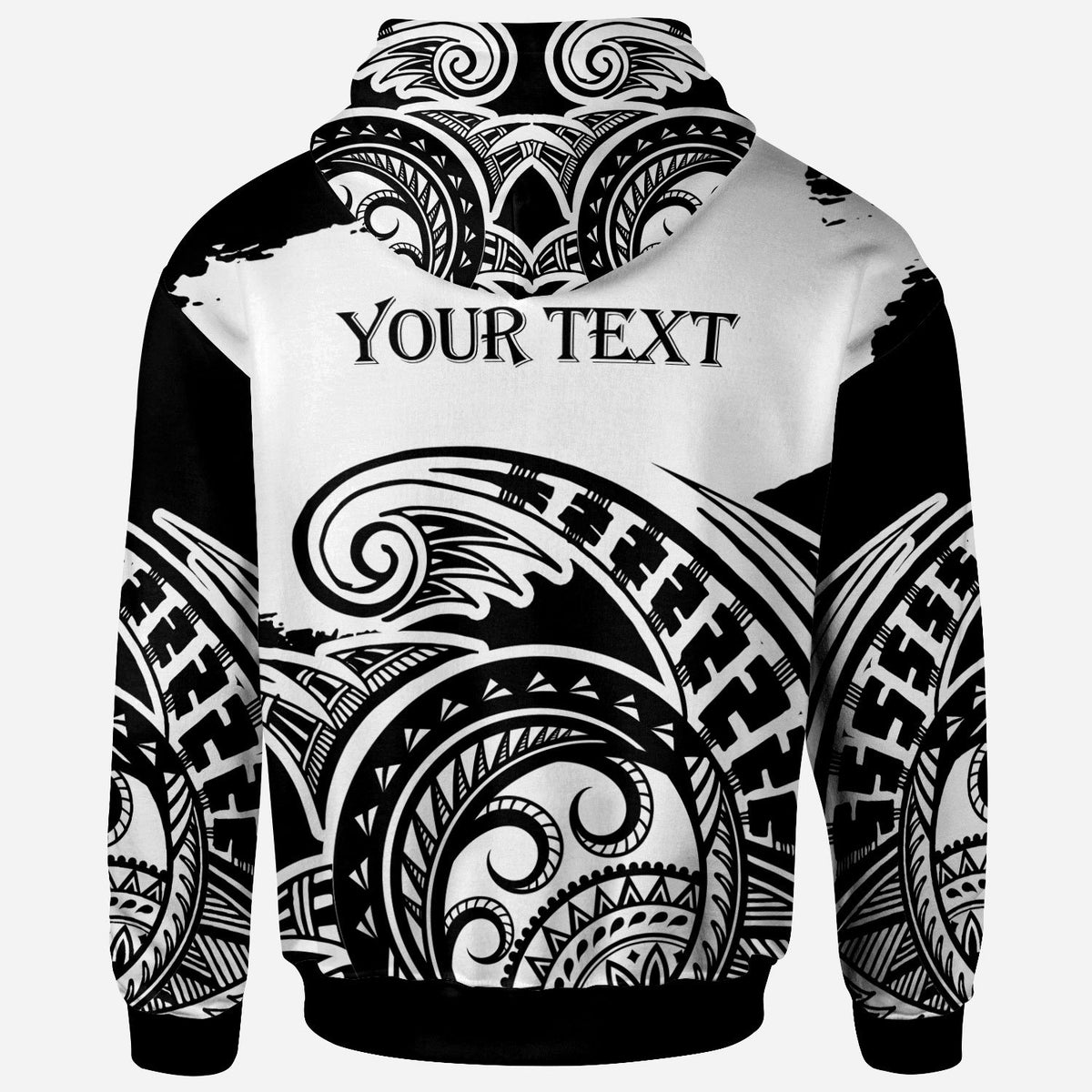 American Samoa Custom Hoodie Ethnic Style With Round Black White Pattern - Polynesian Pride