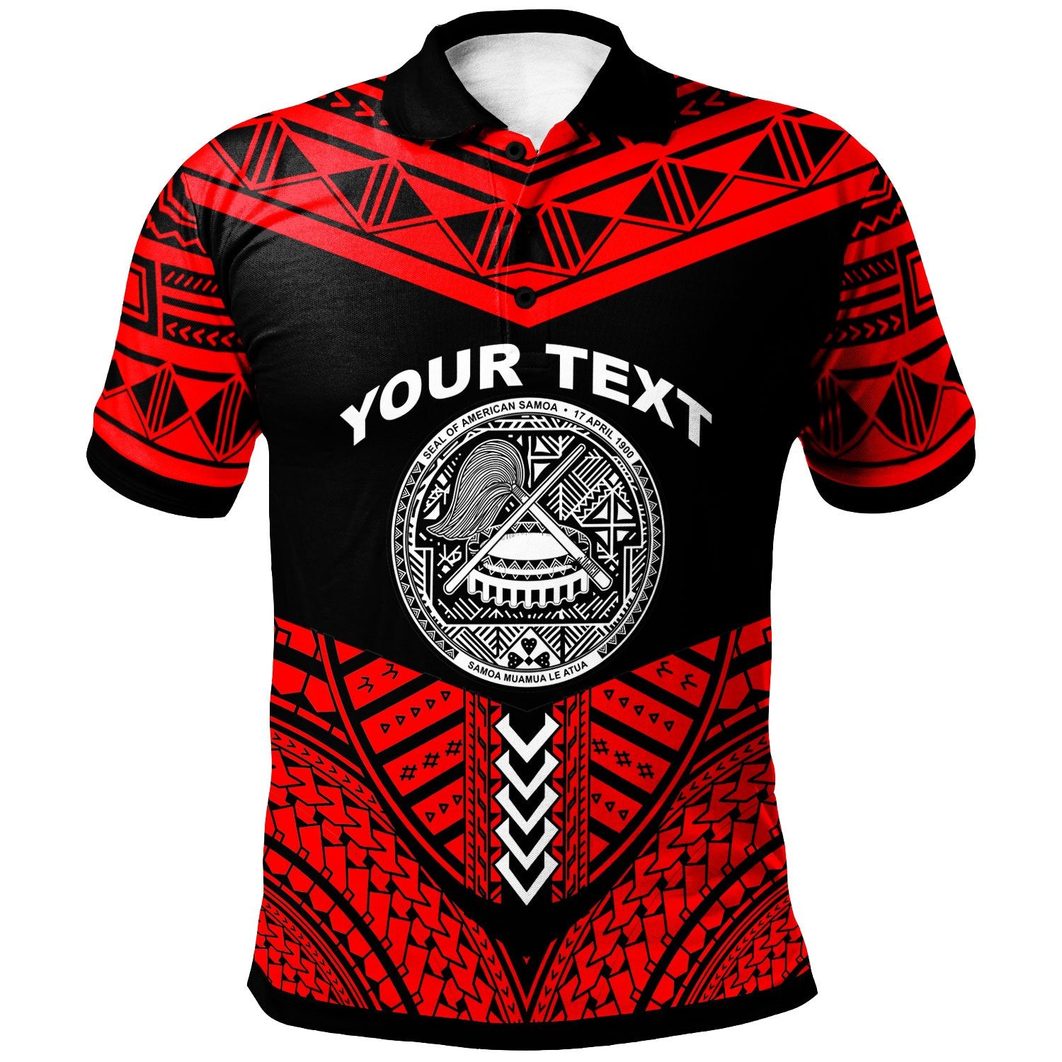 American Samoa Custom Polo Tribal Pattern Cool Style Red Color Unisex Red - Polynesian Pride