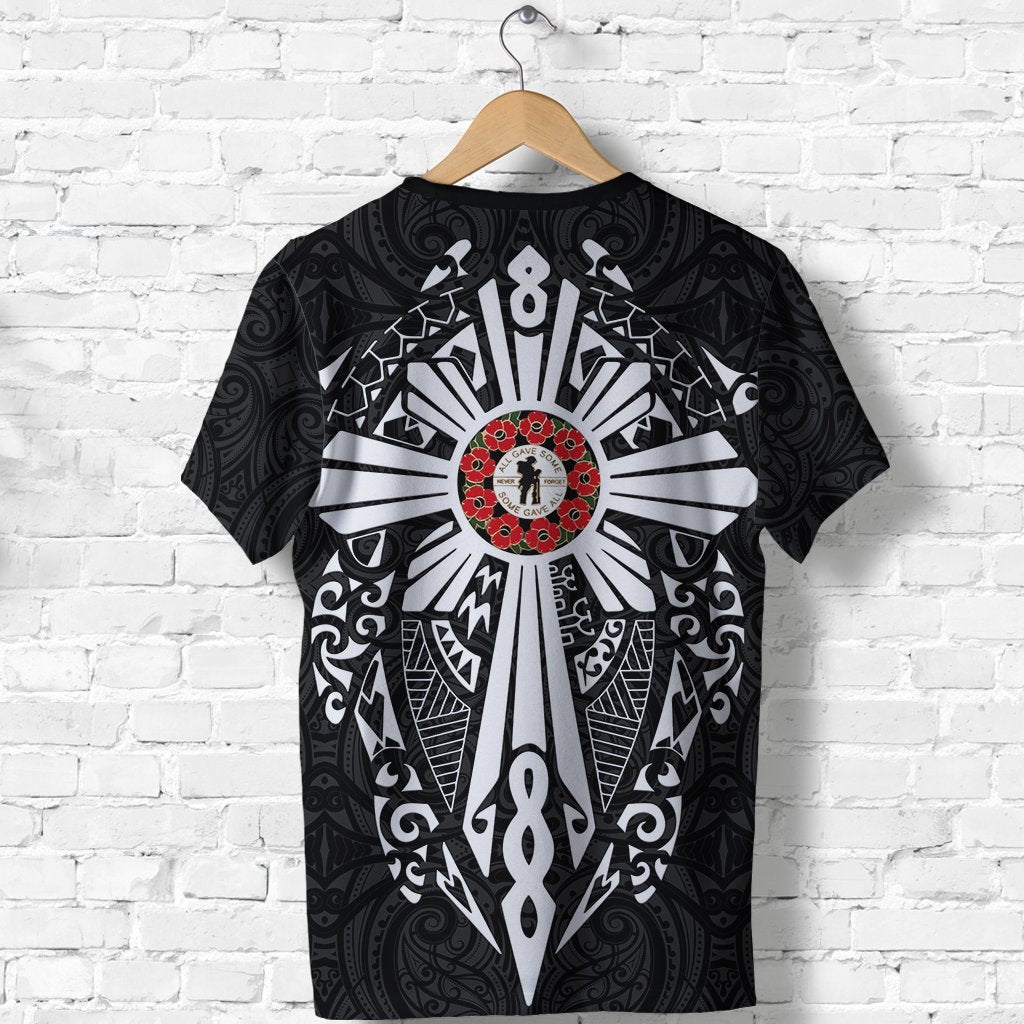 New Zealand Anzac Shirt, Lest We Forget Maori Cross Tattoo T Shirt - Polynesian Pride
