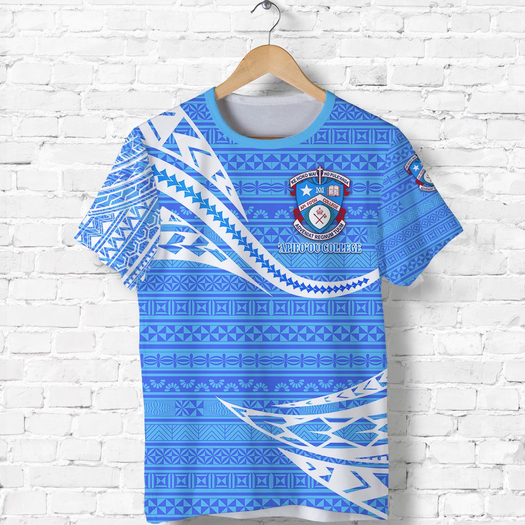 Apifoou College T Shirt Tonga Unique Version Blue - Polynesian Pride
