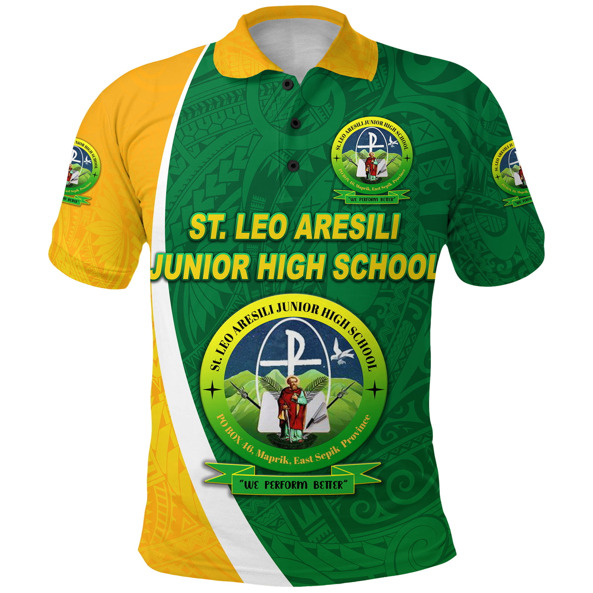 St. Leo Aresili Junior High School Polo Shirt Simple Style LT8 - Polynesian Pride