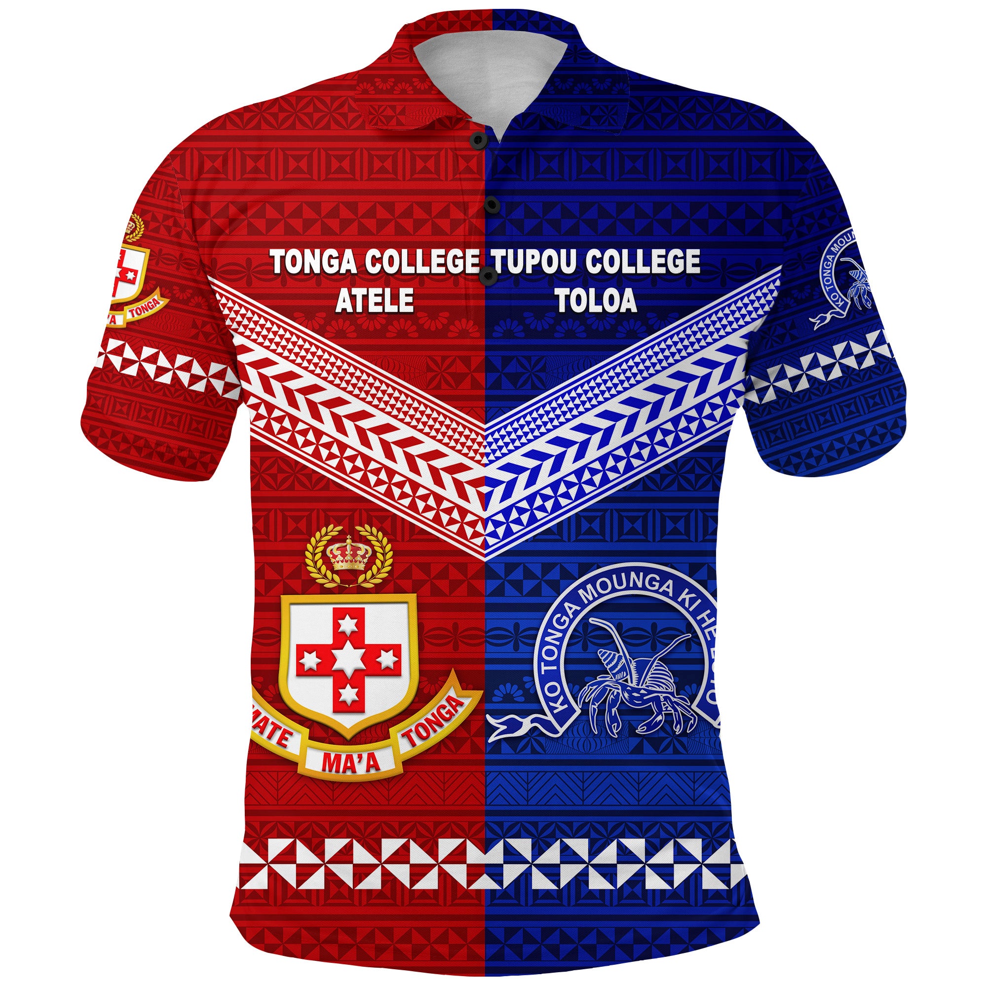 Kolisi Tonga College Atele and Tupou College Toloa Polo Shirt Together Original LT8 - Polynesian Pride