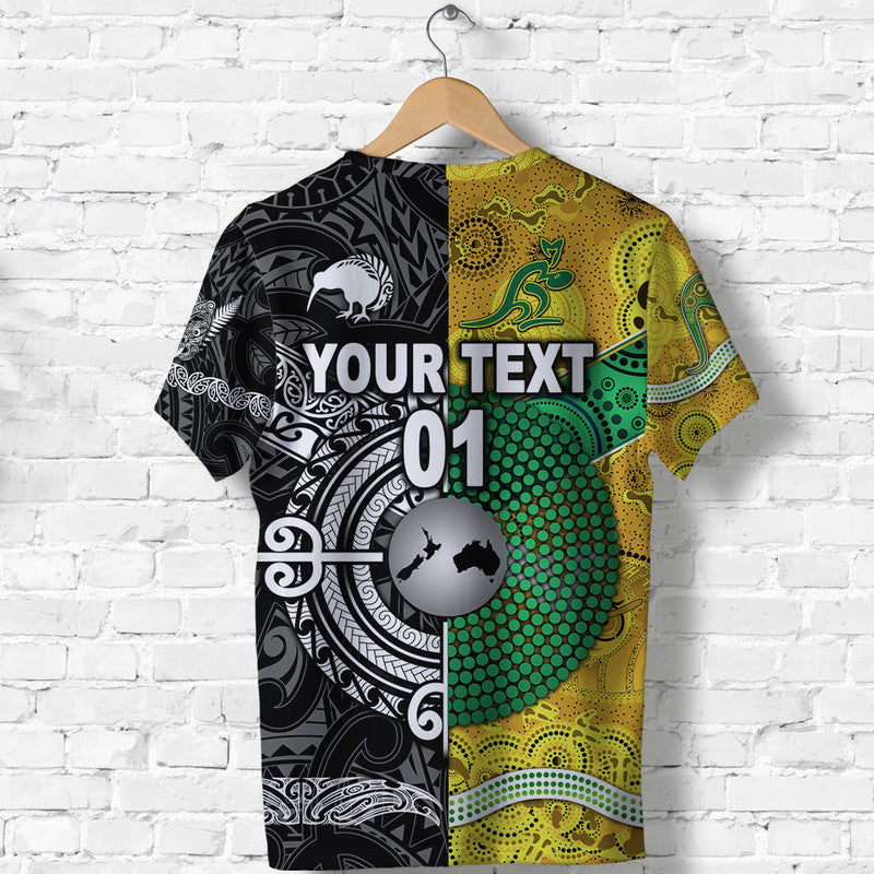 Custom New Zealand Maori All Black and Australia Wallabies Aboriginal T Shirt Rugby Together LT8 - Polynesian Pride