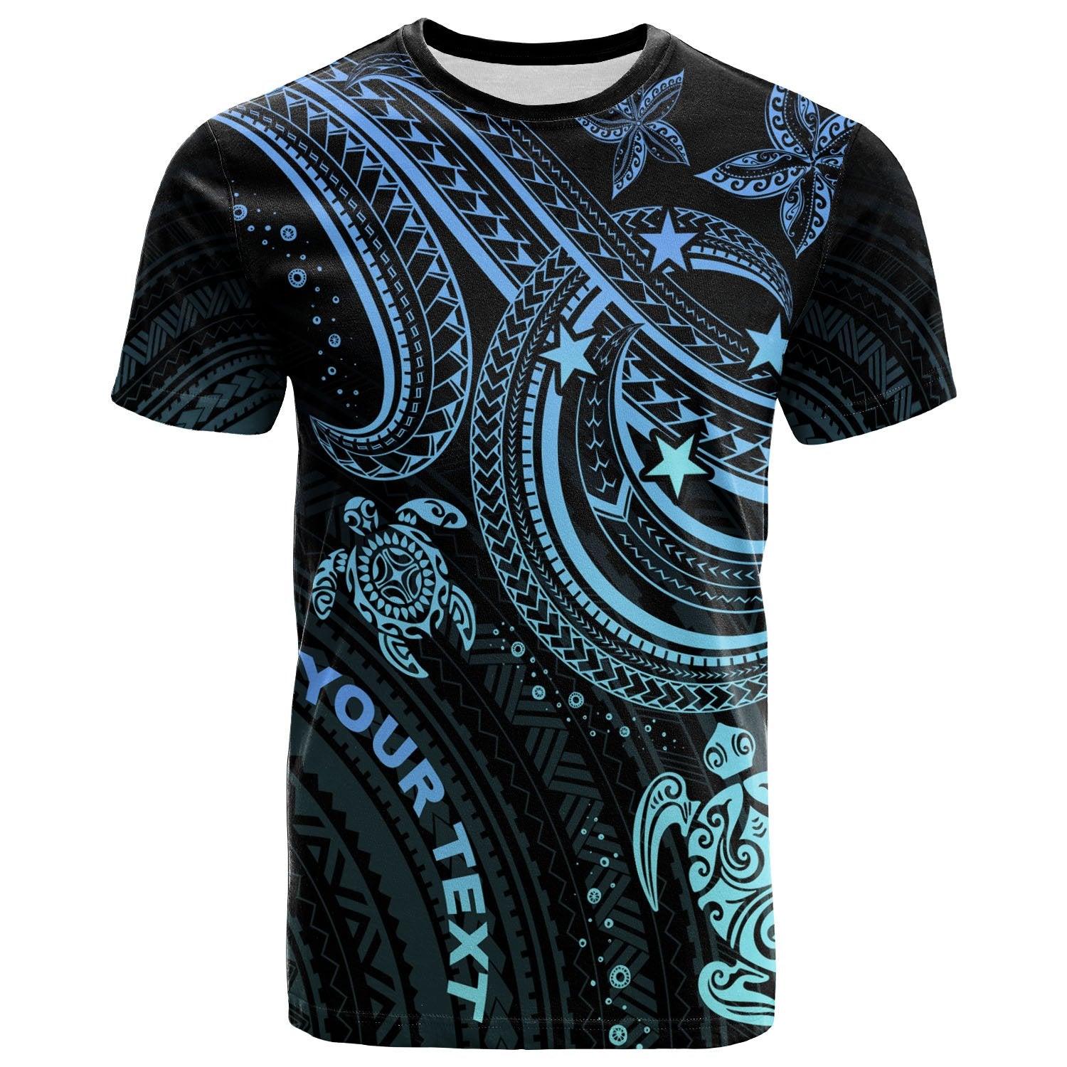 Federated States of Micronesia Custom T Shirt Blue Turtle Unisex Blue - Polynesian Pride