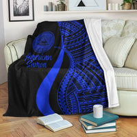 American Samoa Premium Blanket - Blue Polynesian Tentacle Tribal Pattern - Polynesian Pride