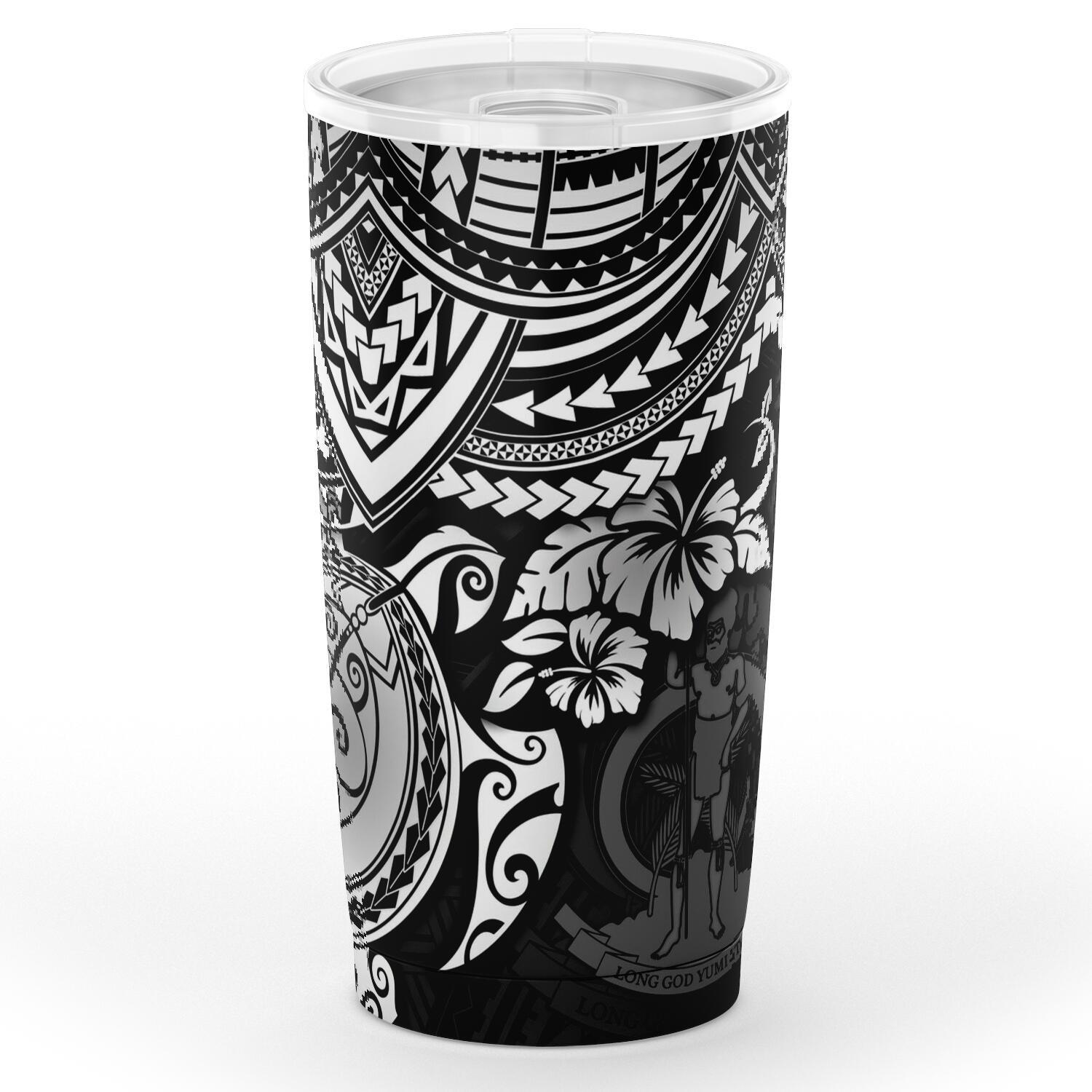 Vanuatu Polynesian Tumbler - White - Polynesian Turtle One Style Black - Polynesian Pride