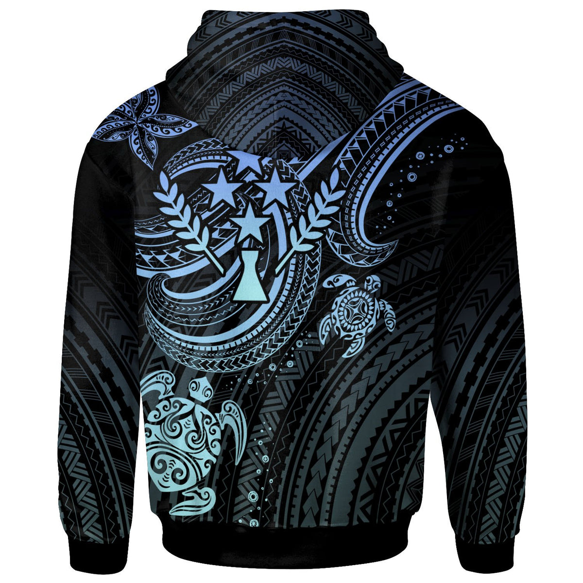 Kosrae Custom Hoodie Blue Turtle - Polynesian Pride