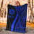 American Samoa Custom Personalised Premium Blanket - Blue Polynesian Tentacle Tribal Pattern - Polynesian Pride