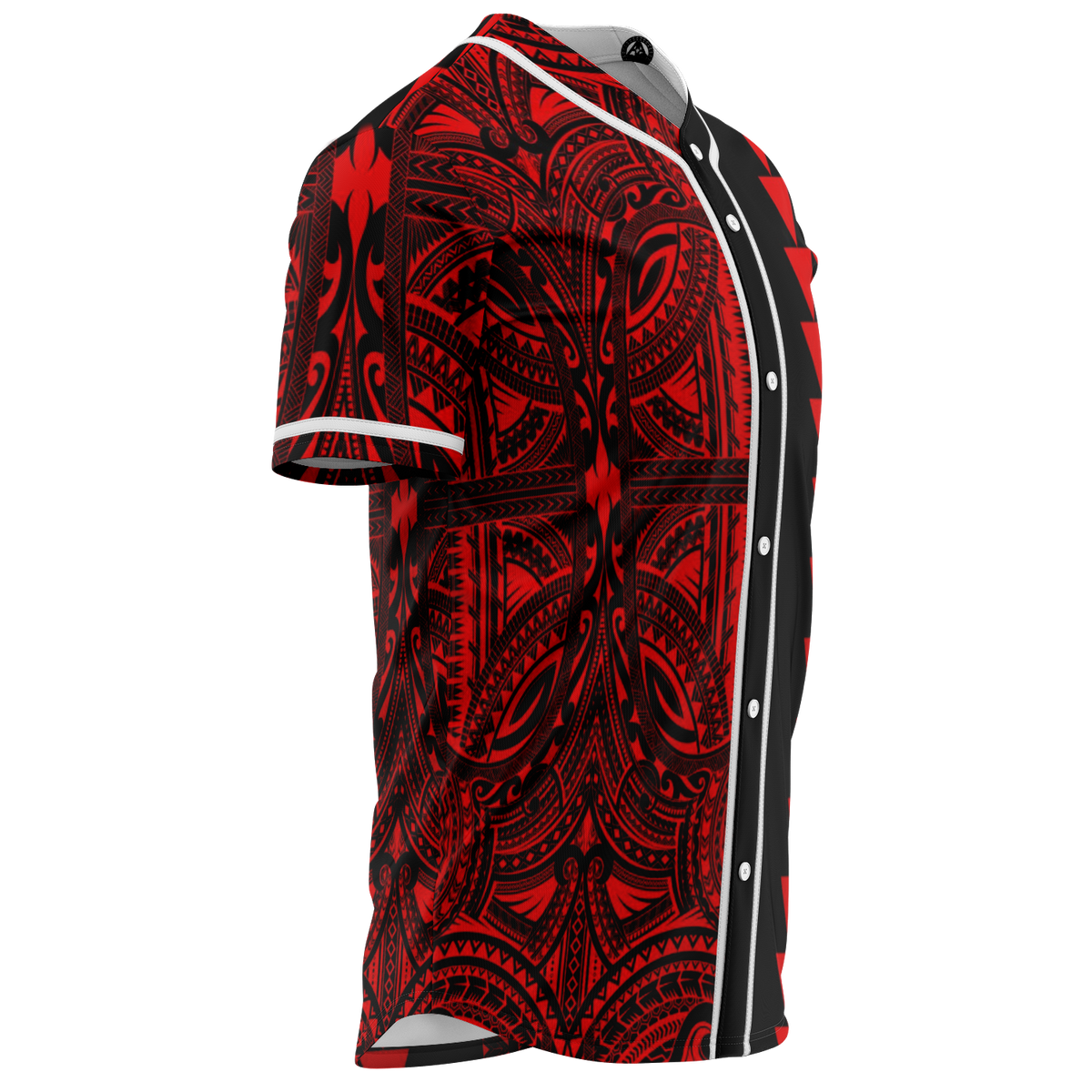 Hawaii Polynesian Kakau Baseball Jersey V.4 - Freestyle - Red - Polynesian Pride