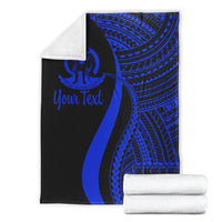 Vanuatu Custom Personalised Premium Blanket - Blue Polynesian Tentacle Tribal Pattern - Polynesian Pride