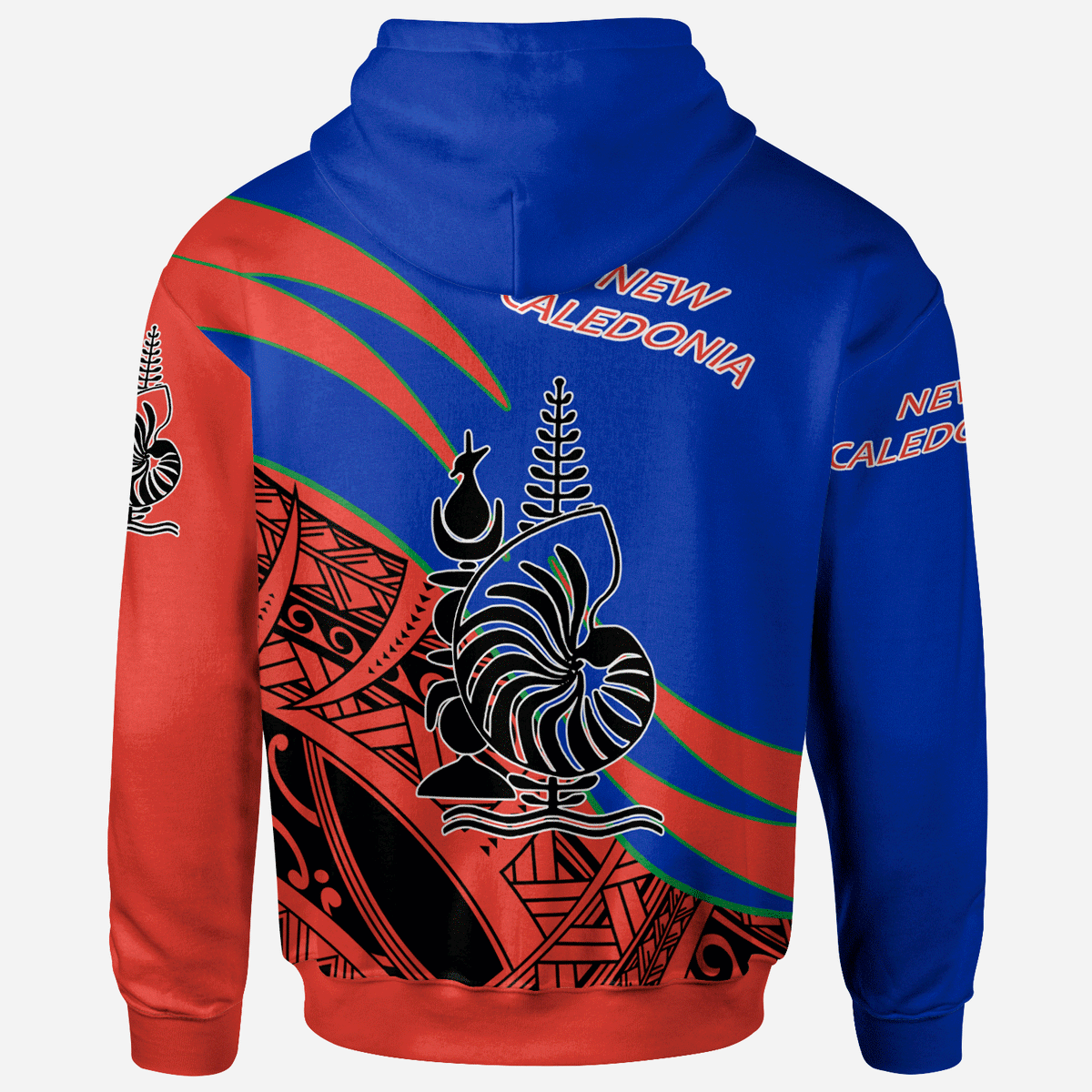 New Caledonia Hoodie Symmetrical Lines - Polynesian Pride