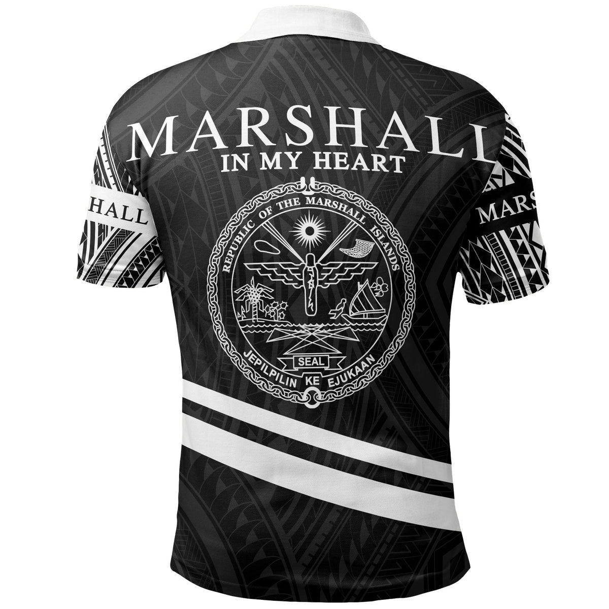 Marshall Islands Polo Shirt In My Heart Style Polynesian Patterns - Polynesian Pride