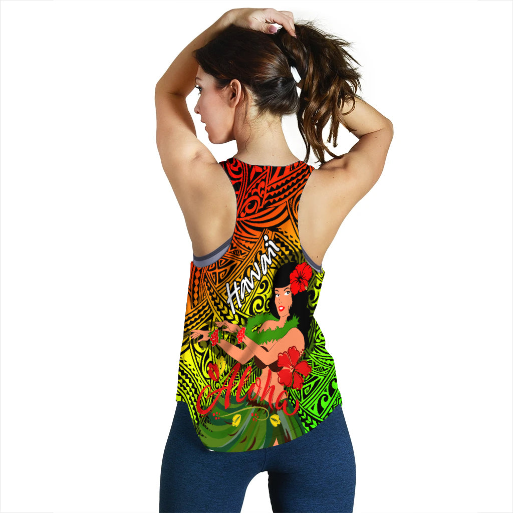Hawaii Hula Girl Reggae Women Tank Top - LT2 - Polynesian Pride