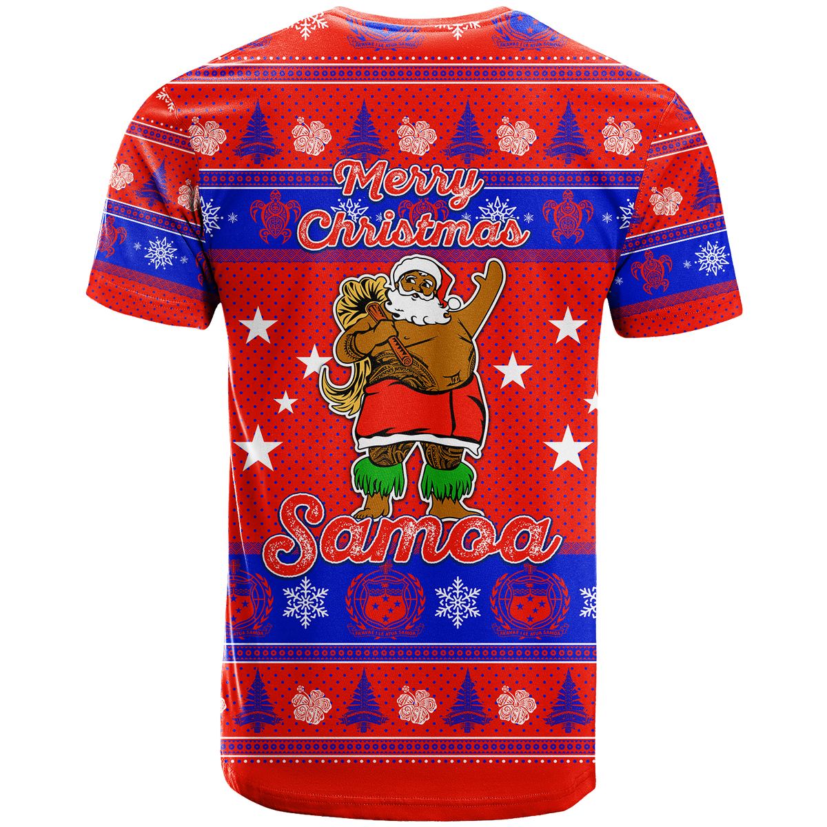 Samoa Christmas Maunia Le Kilisimasi Santa Polynesia Tatoo T Shirt LT2 - Polynesian Pride