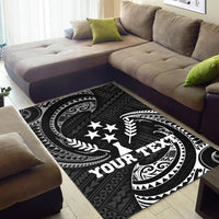 Kosrae Micronesia Custom Personalised Area Rug - White Tribal Wave - Polynesian Pride
