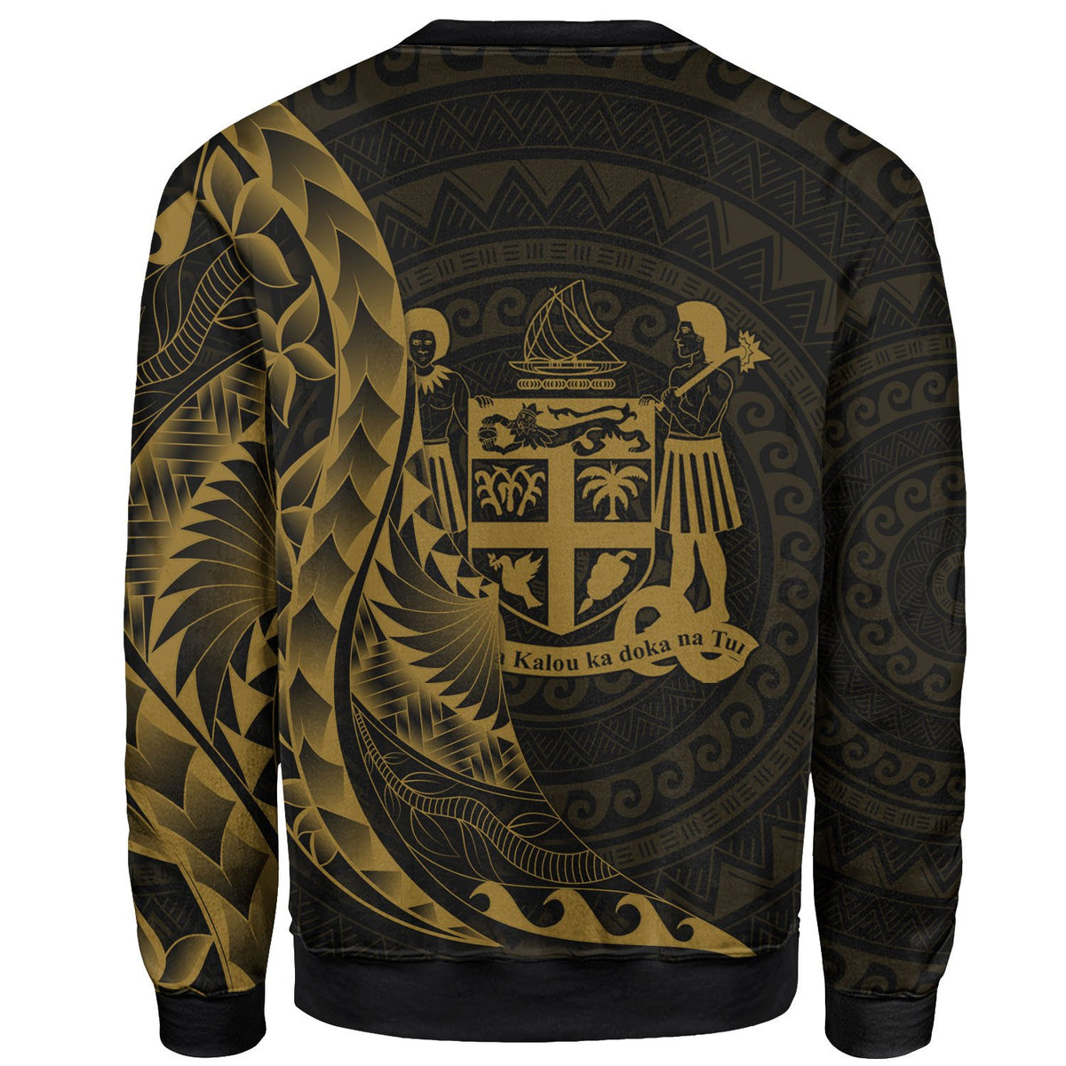 Fiji Sweatshirt - Custom Personalised Polynesian Pattern Style Gold Color - Polynesian Pride