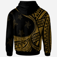 Pohnpei Zip Hoodie Plumeria Flowers Gold Version - Polynesian Pride