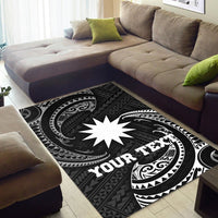 Nauru Polynesian Custom Personalised Area Rug - White Tribal Wave - Polynesian Pride