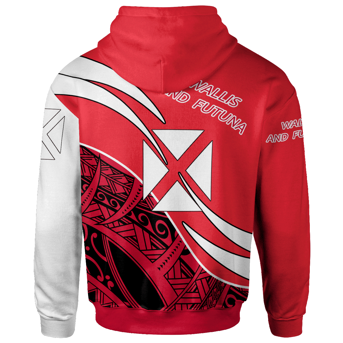 Wallis and Futuna Zip Hoodie Symmetrical Lines - Polynesian Pride