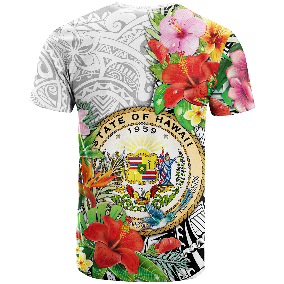 Custom Hawaii Hibiscus Kanaka Polynesia T Shirt LT2 - Polynesian Pride