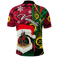 Vanuatu Christmas Joyeux Nol Santas God Yumi Polo Shirt LT2 - Polynesian Pride