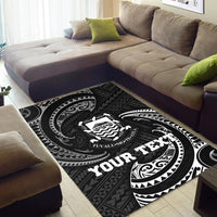 Tuvalu Polynesian Custom Personalised Area Rug - White Tribal Wave - Polynesian Pride