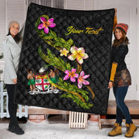 Fiji Polynesian Custom Personalised Quilt - Plumeria Tribal - Polynesian Pride