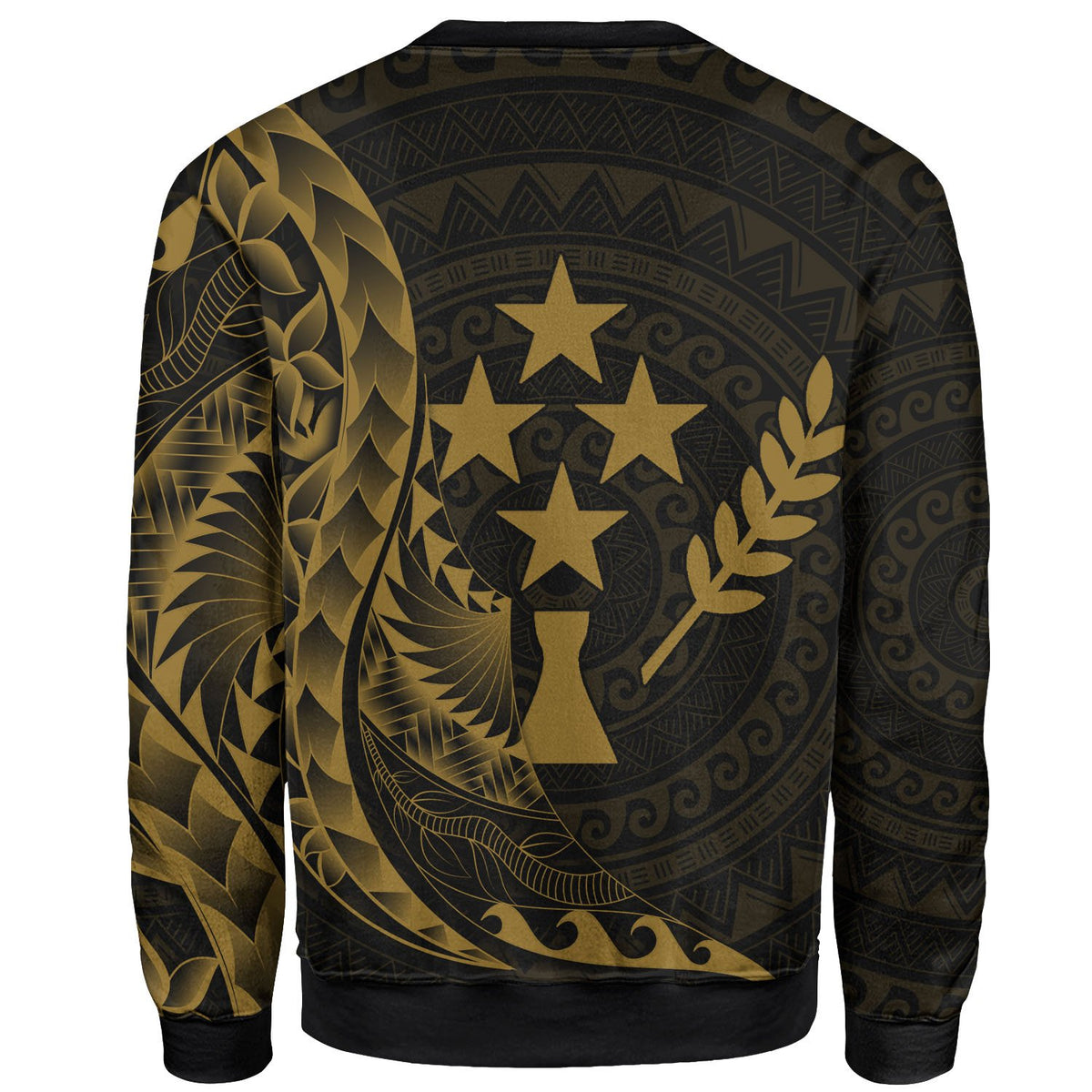 Kosrae Sweatshirt - Polynesian Pattern Style Gold Color - Polynesian Pride