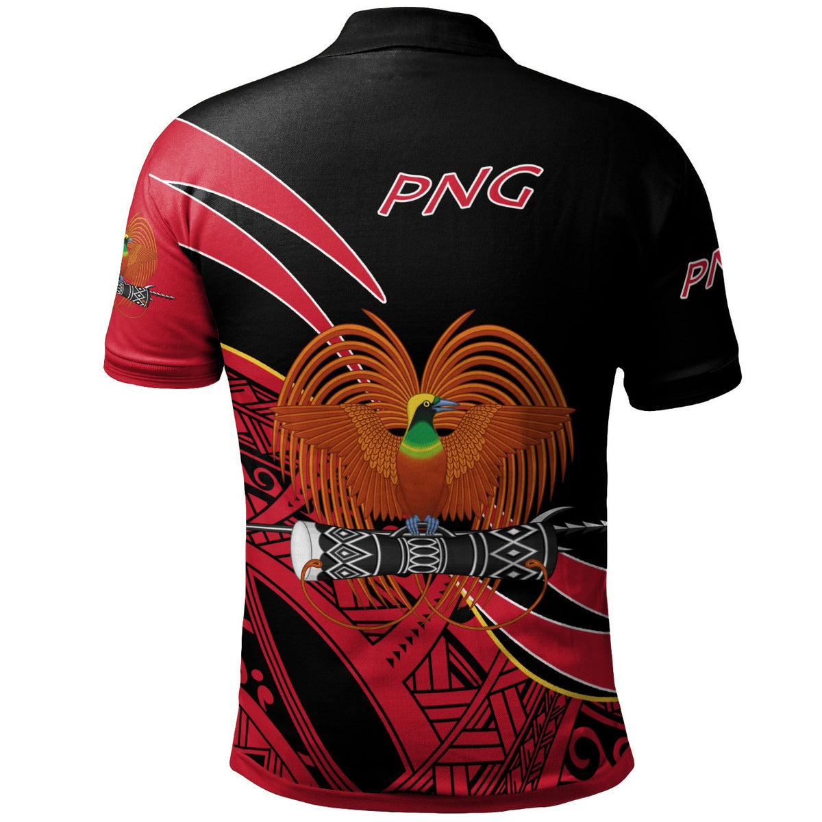 Papua New Guinea Polo Shirt Symmetrical Lines - Polynesian Pride