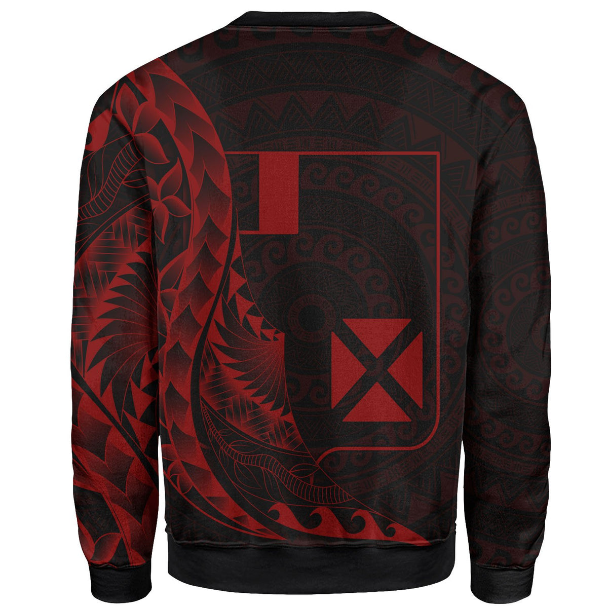 Wallis and Futuna Sweatshirt - Polynesian Pattern Style Red Color - Polynesian Pride