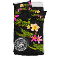 American Samoa Polynesian Custom Personalised Bedding Set - Plumeria Tribal - Polynesian Pride
