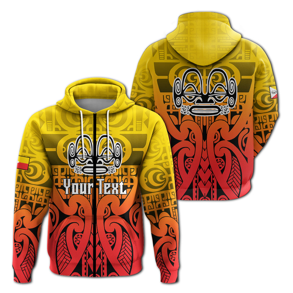 Custom Marquesas Islands Marquesan Tattoo Hoodie LT12 Zip Hoodie Red - Polynesian Pride