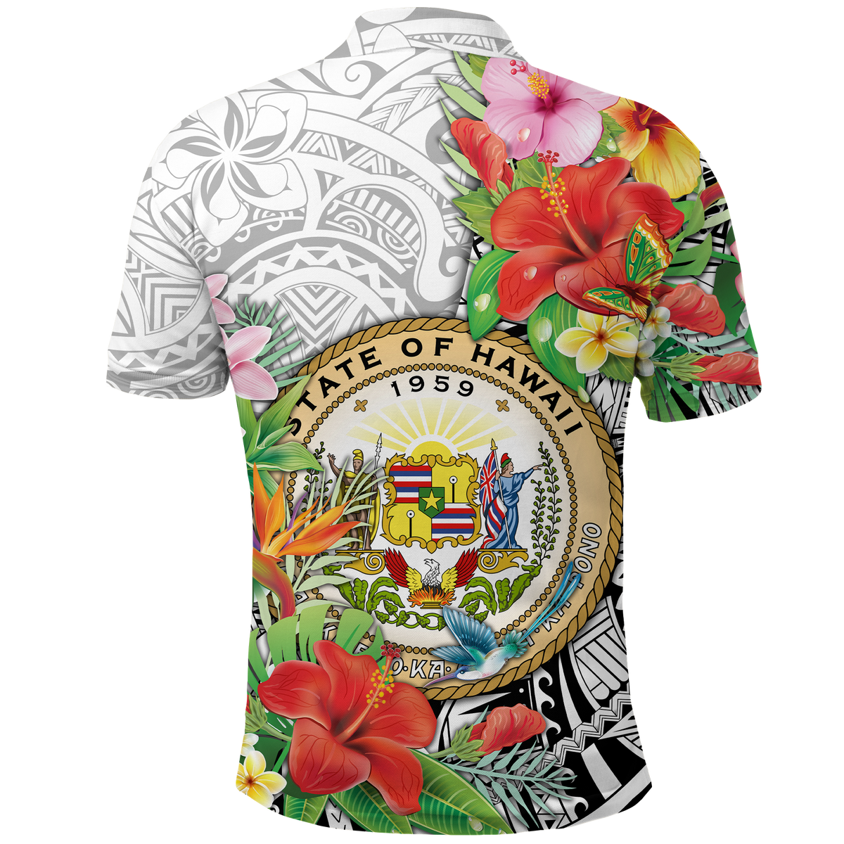 Hawaii Hibiscus Kanaka Polynesia Polo Shirt LT2 - Polynesian Pride