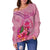 nauru-polynesian-custom-personalised-womens-off-shoulder-sweater-floral-with-seal-pink