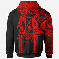 Samoall Over Hoodie Samoa Coat ofrms Red New - Polynesian Pride