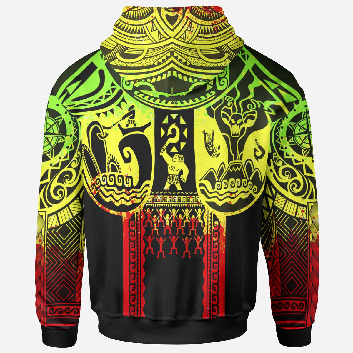 Hoodie Polynesian Patterns Maui Tattoo (Reggae) - Polynesian Pride